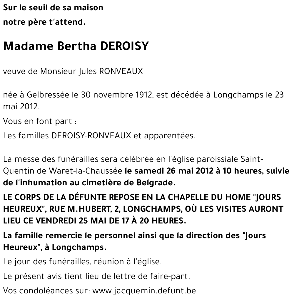 Bertha DEROISY