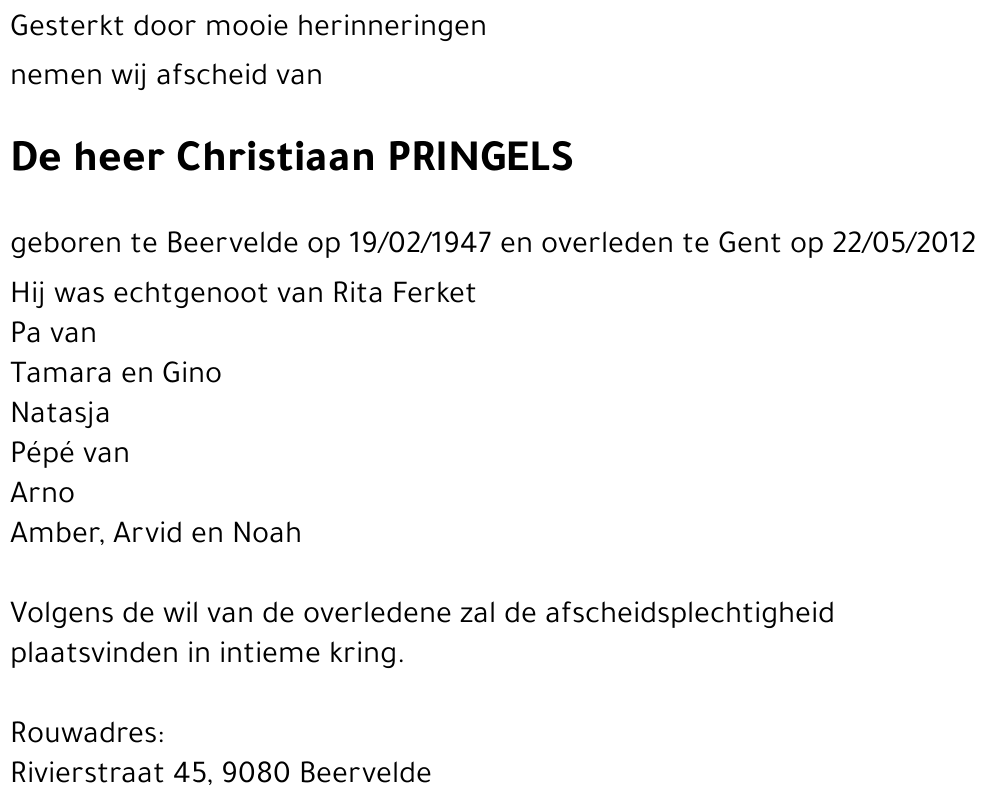 Christiaan PRINGELS