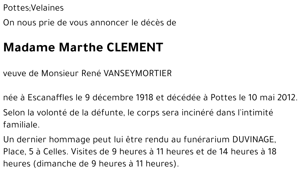 CLEMENT Marthe