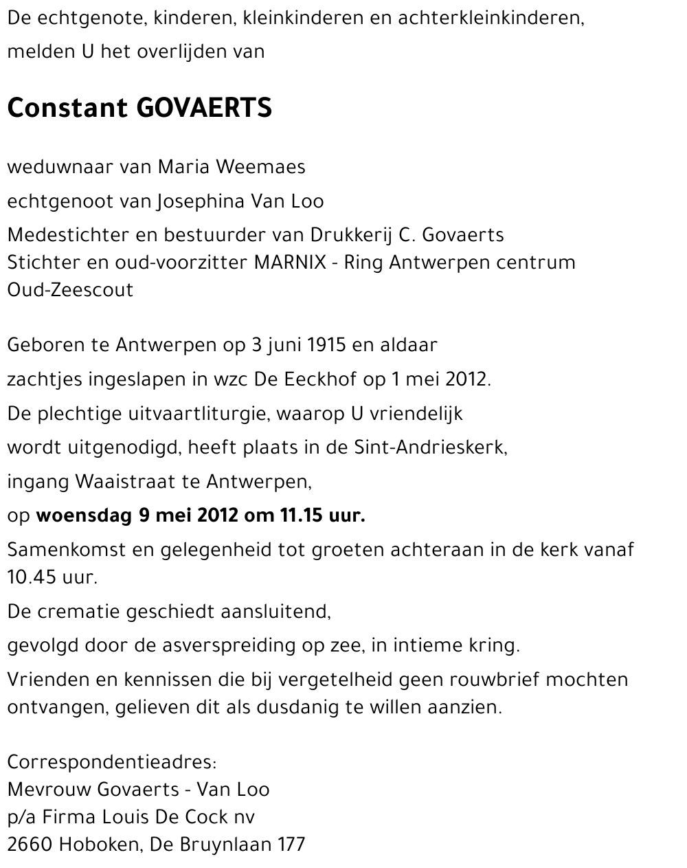 Constant GOVAERTS