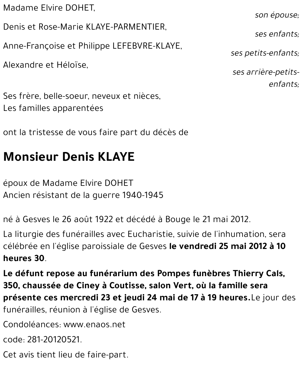 Denis KLAYE