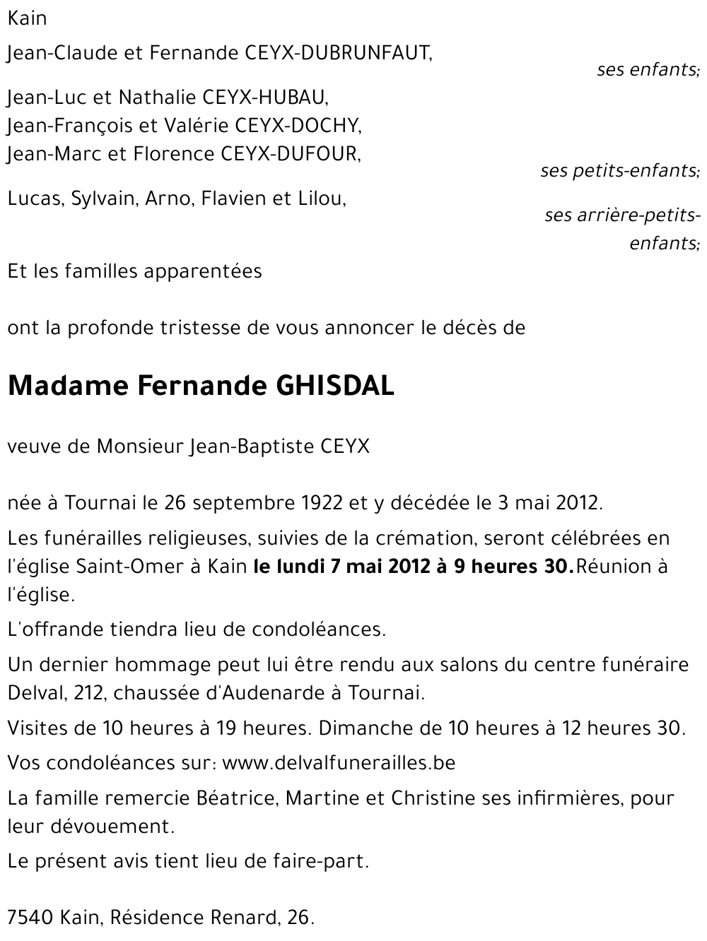 Fernande GHISDAL
