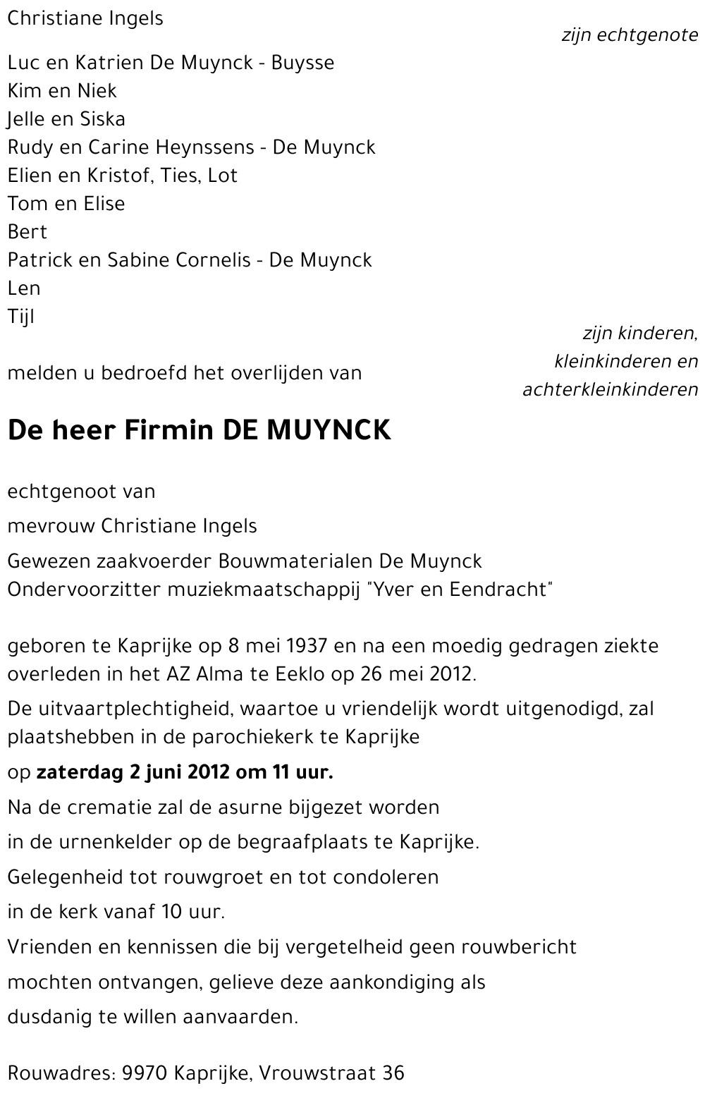 Firmin DE MUYNCK