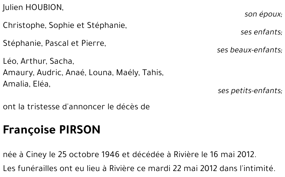 Françoise PIRSON