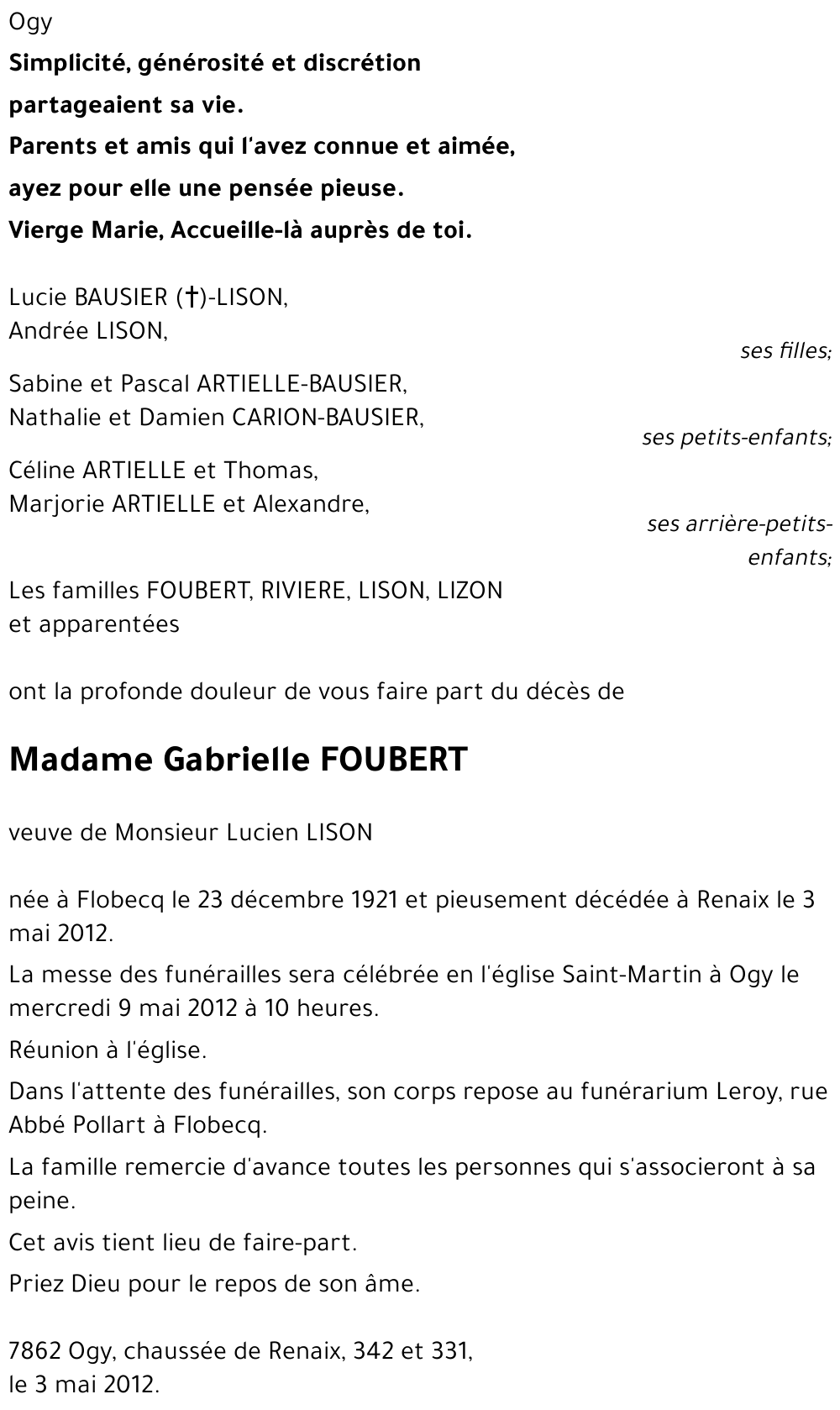 Gabrielle FOUBERT