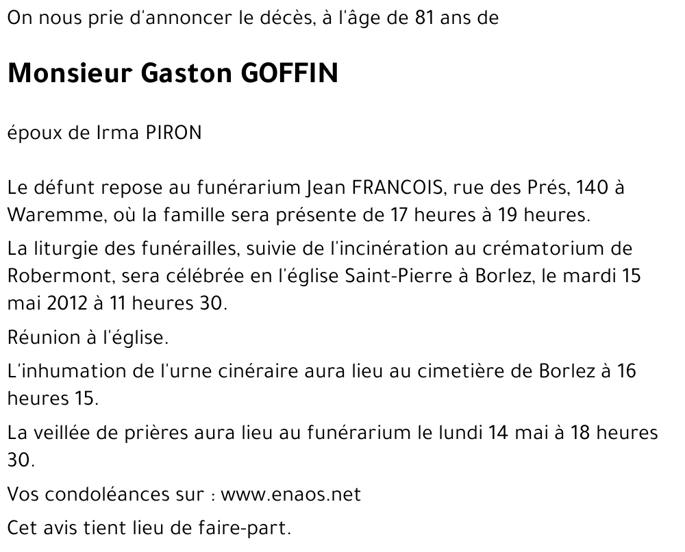 Gaston GOFFIN