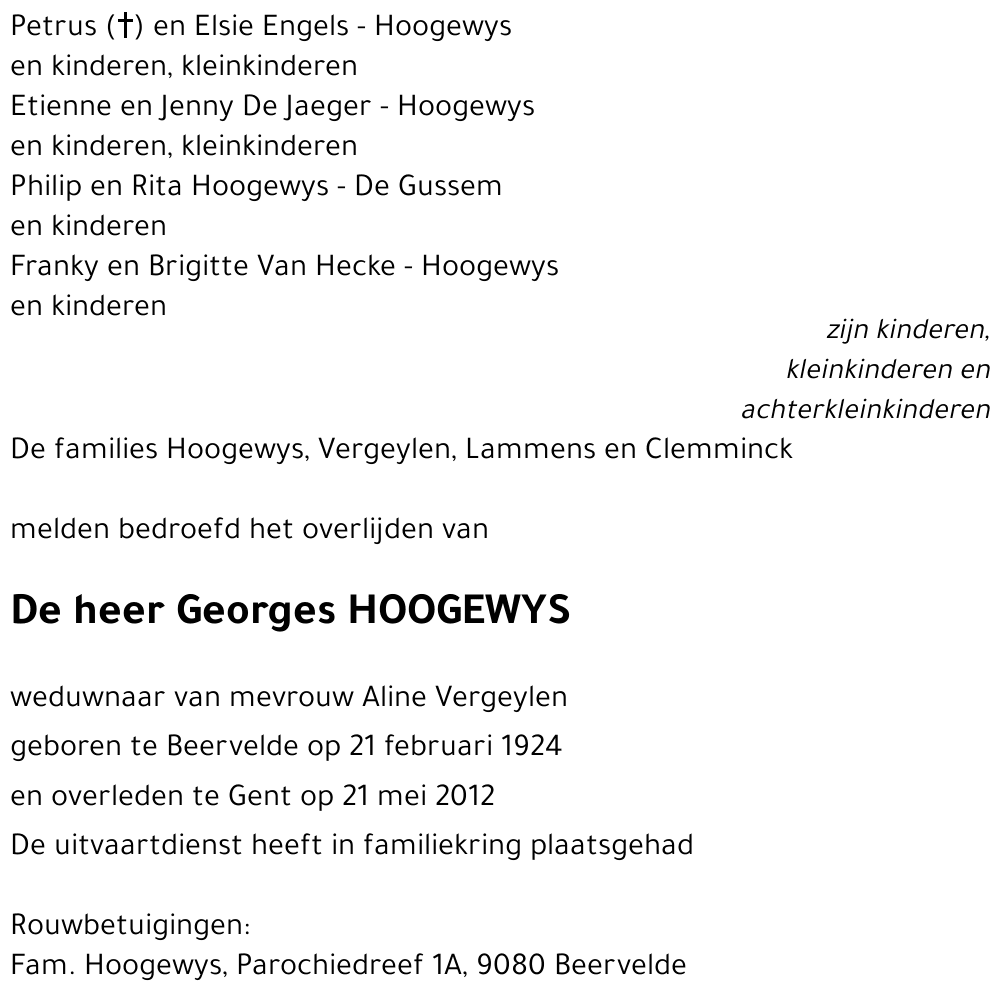 Georges HOOGEWYS