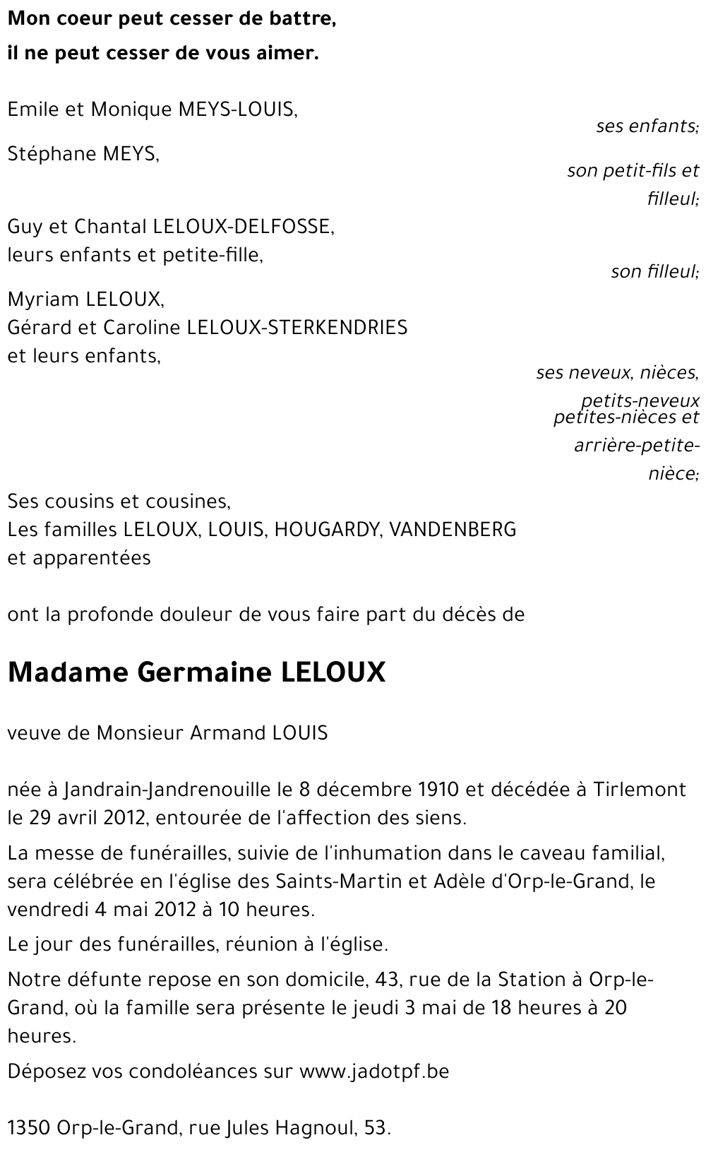 Germaine LELOUX