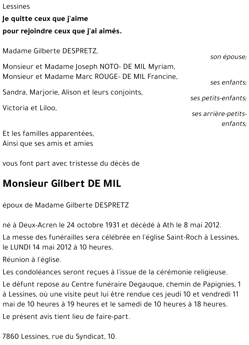 Gilbert DE MIL
