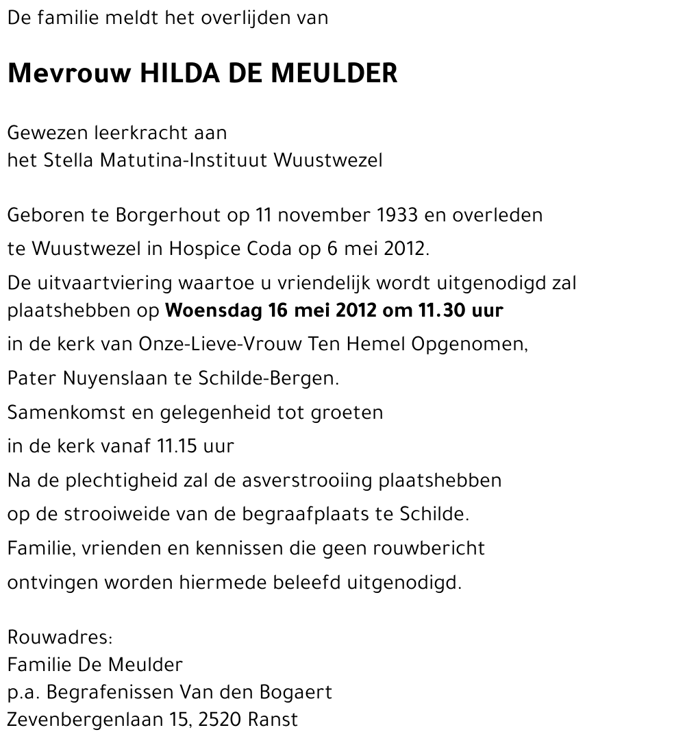 Hilda DE MEULDER