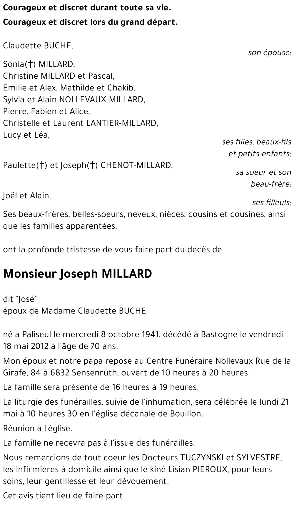 Joseph MILLARD