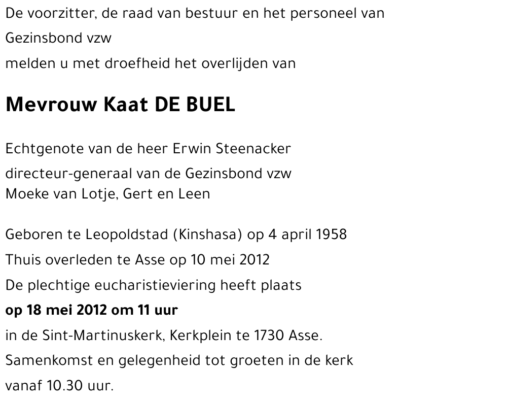 Kaat DE BUEL