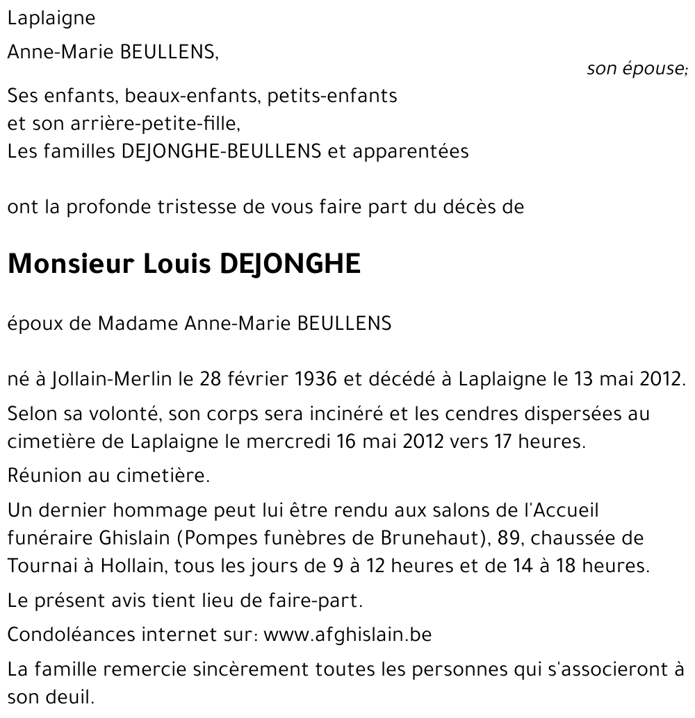 Louis DEJONGHE