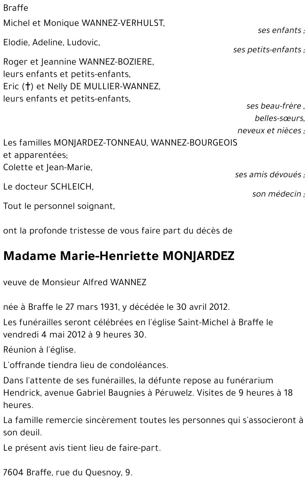 Marie-Henriette MONJARDEZ