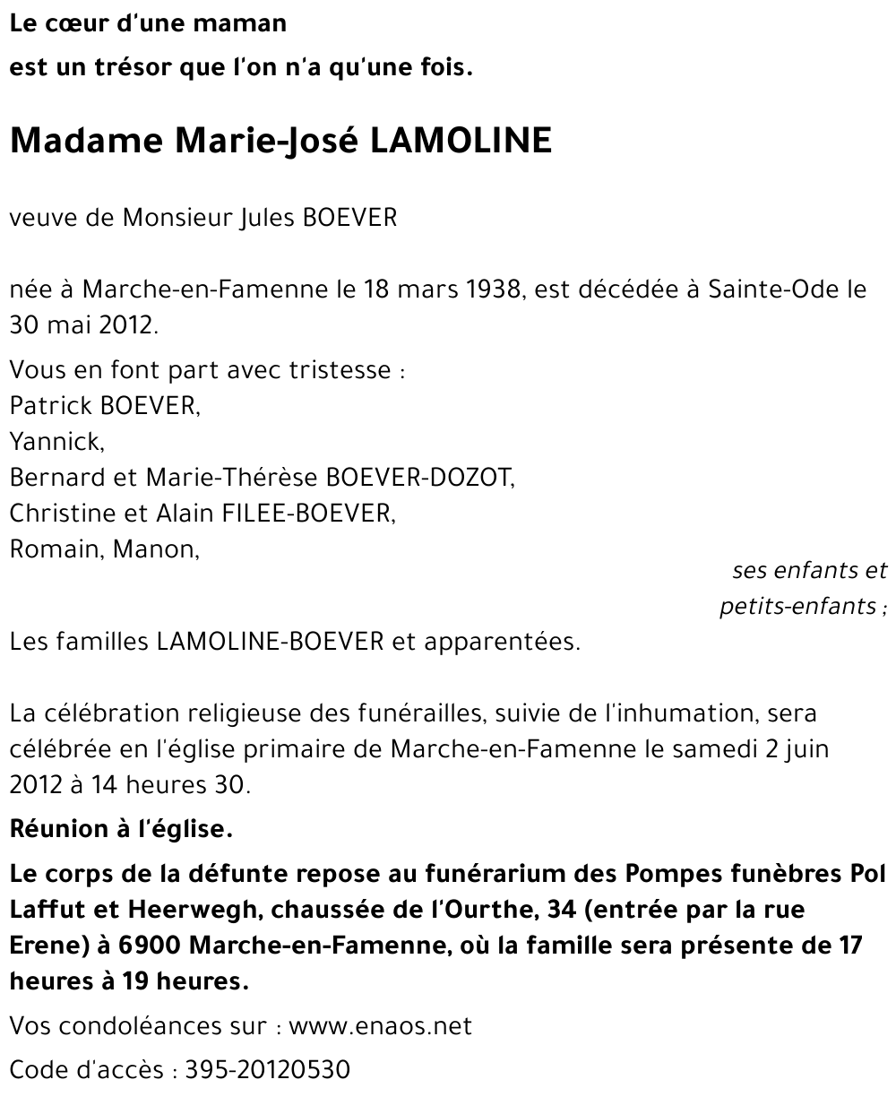 Marie-José LAMOLINE