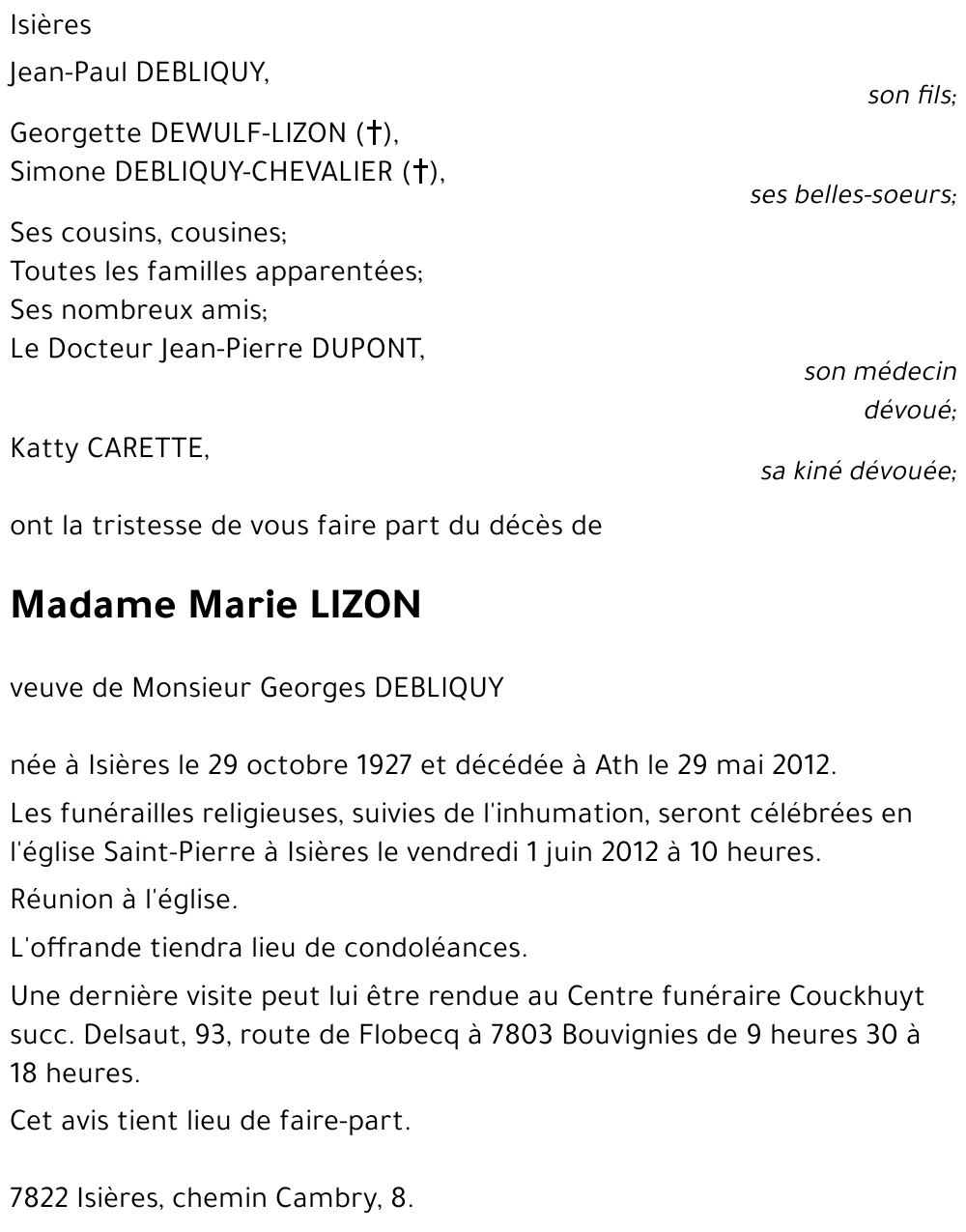 Marie LIZON