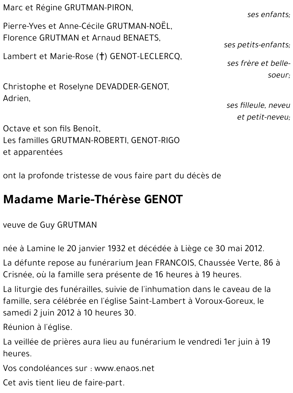 Marie-Thérèse GENOT