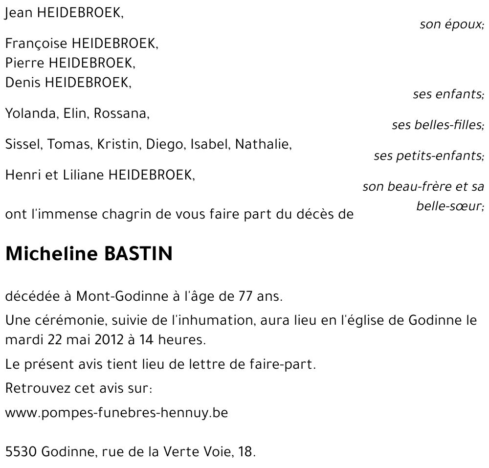 Micheline BASTIN