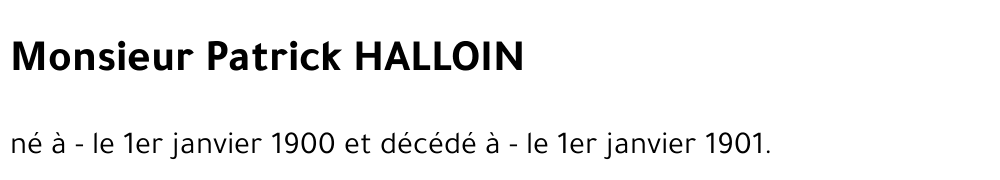 Patrick HALLOIN