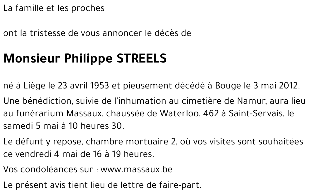Philippe STREELS
