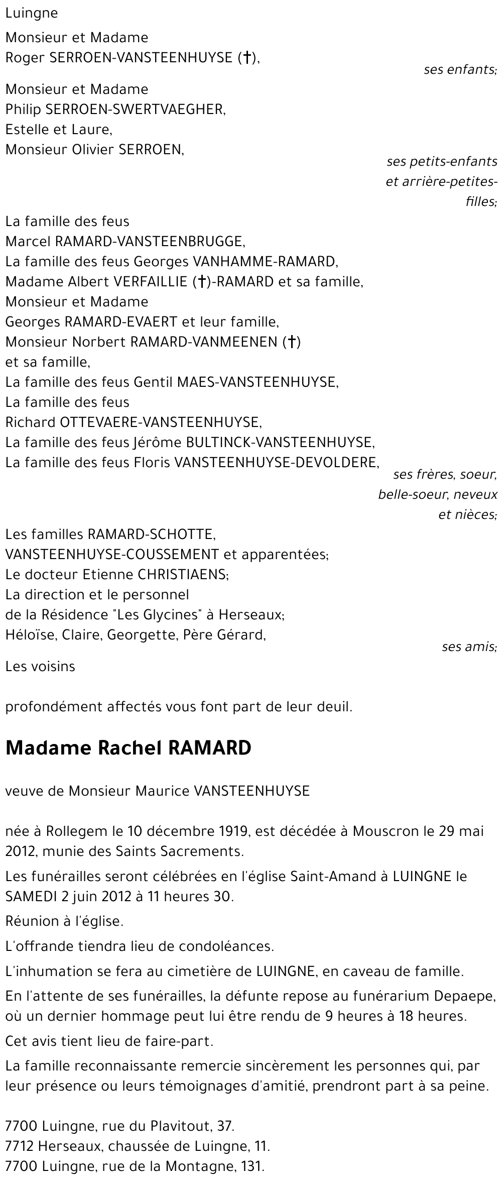 Rachel RAMARD