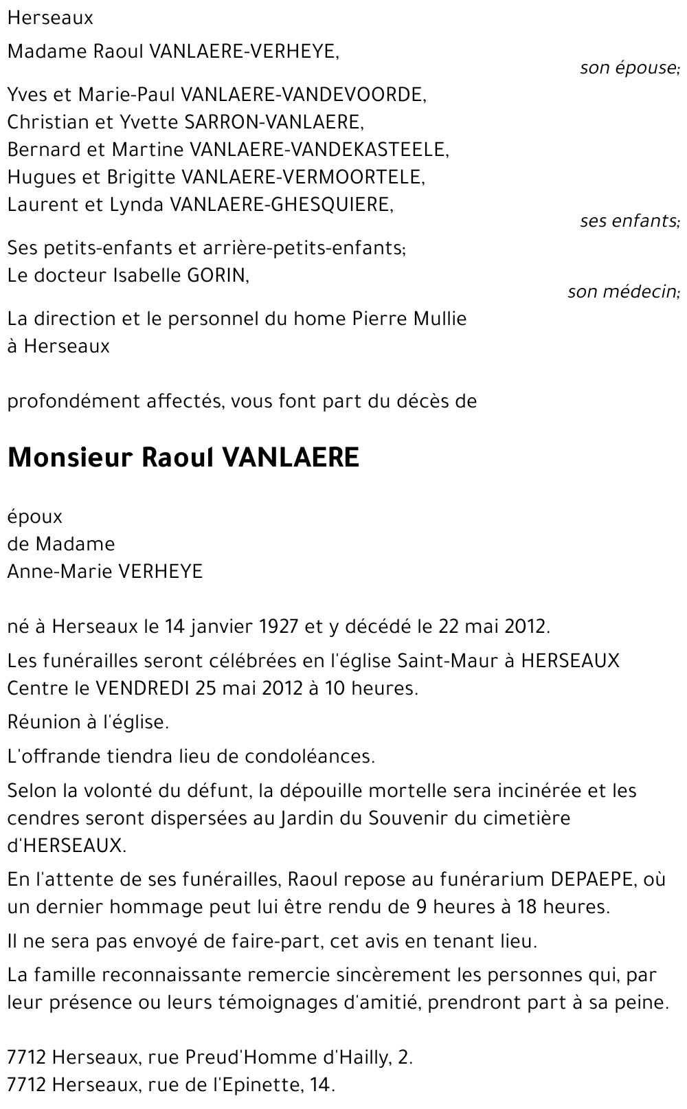 Raoul VANLAERE