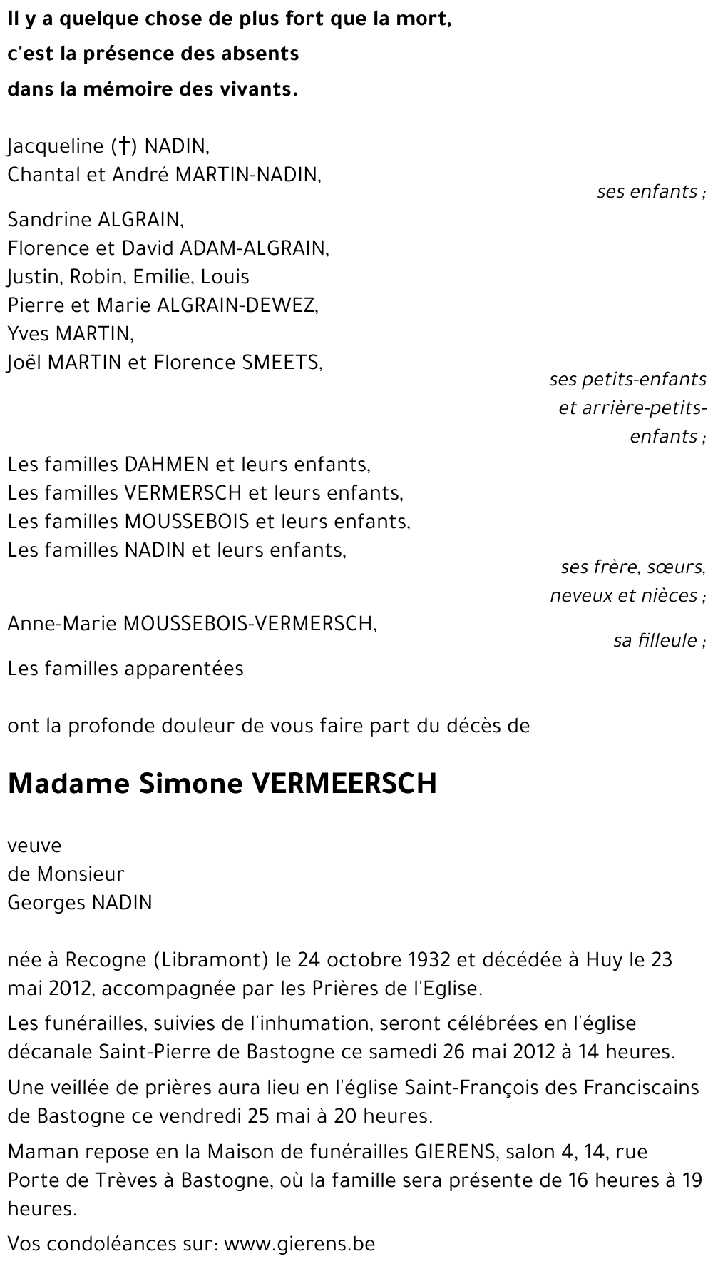 Simone VERMEERSCH