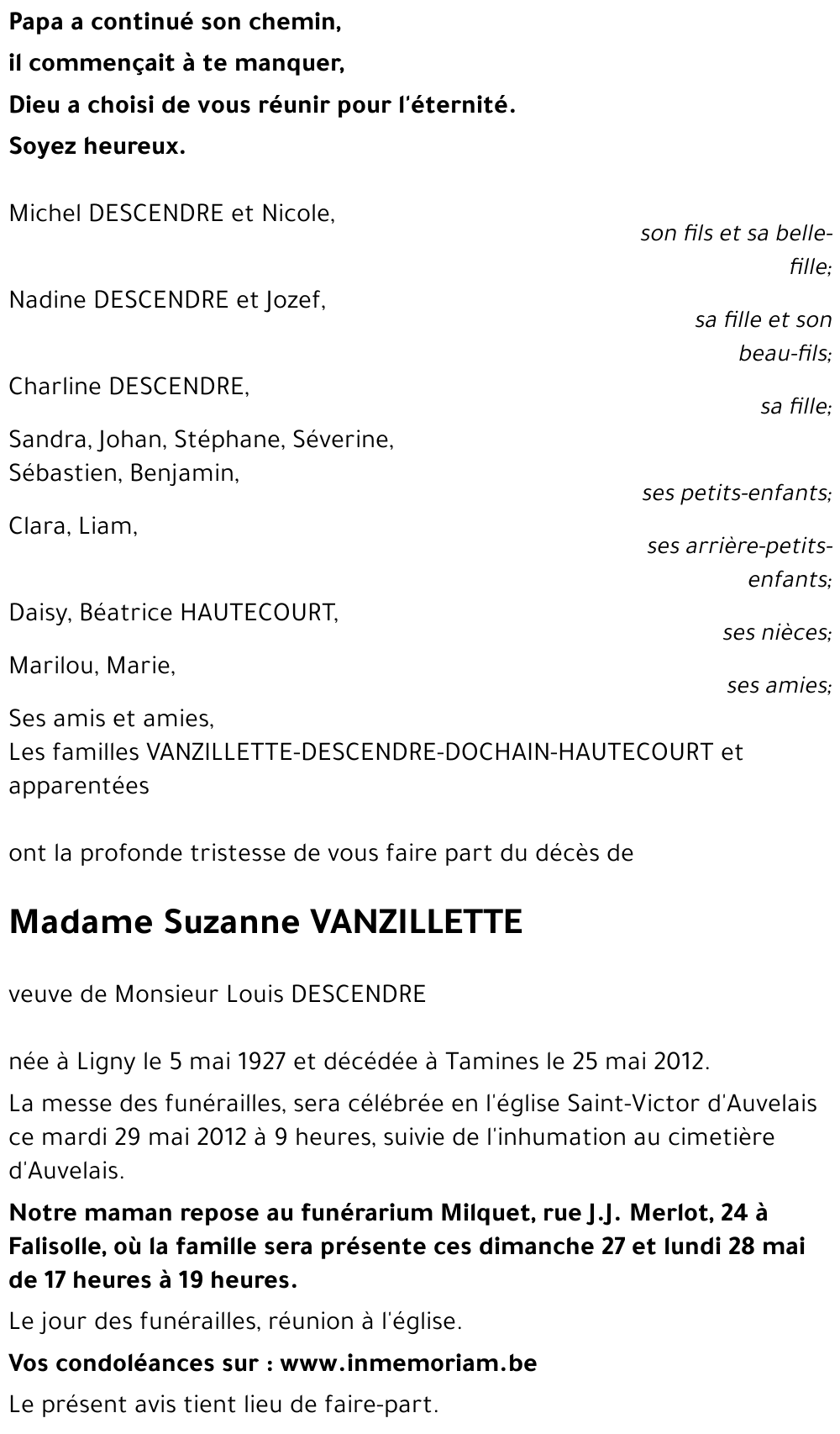 Suzanne VANZILLETTE