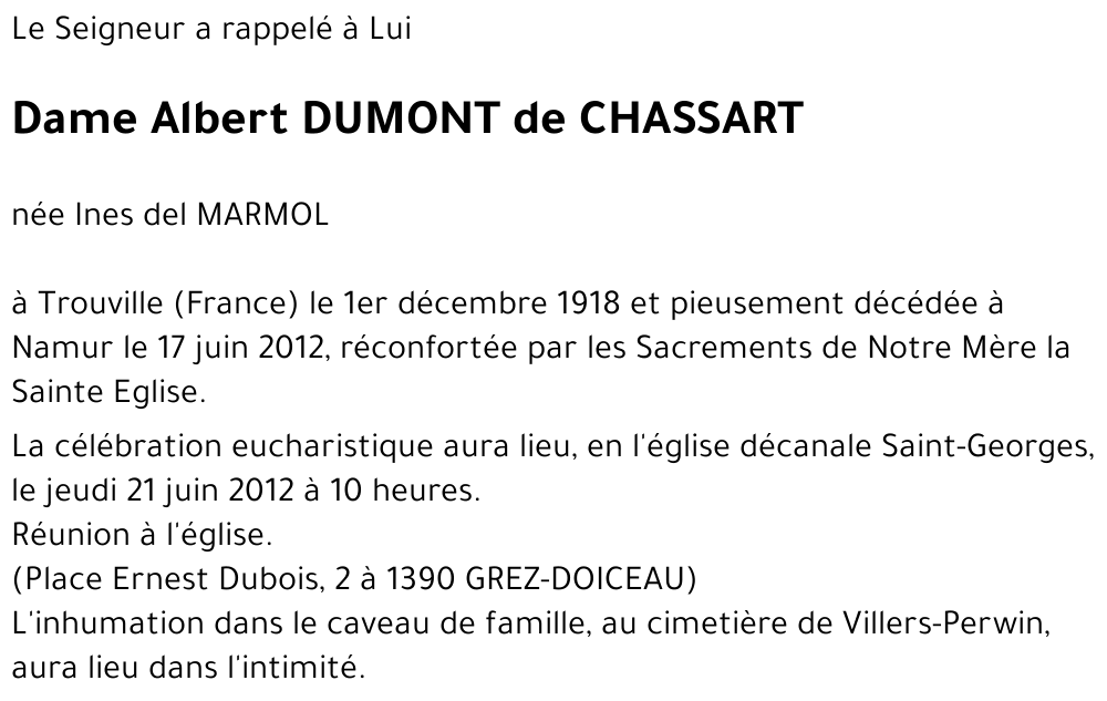 Albert DUMONT de CHASSART