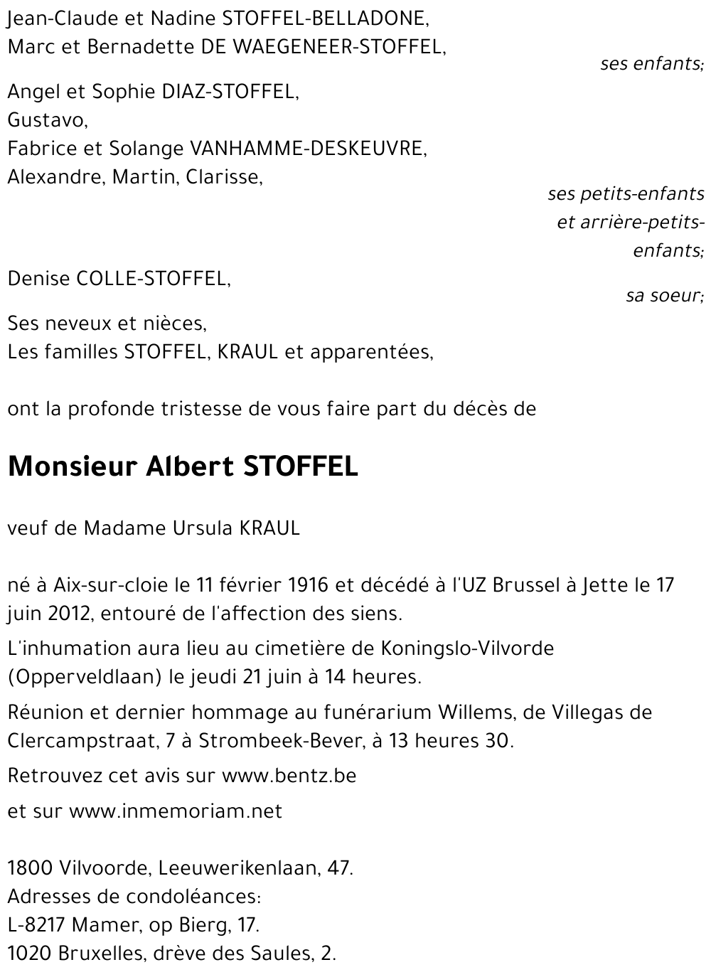 Albert STOFFEL