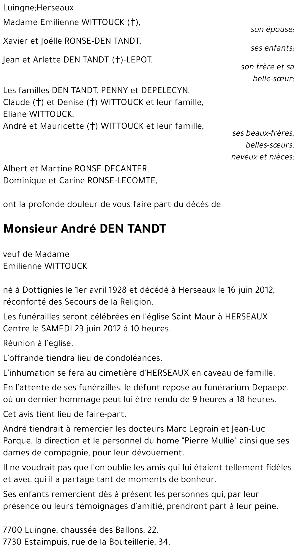 André DEN TANDT