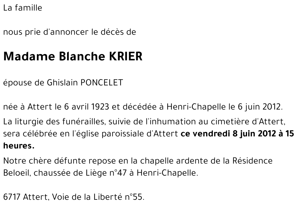 Blanche KRIER