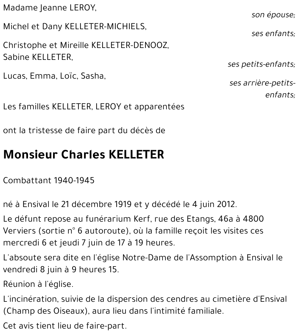 Charles KELLETER