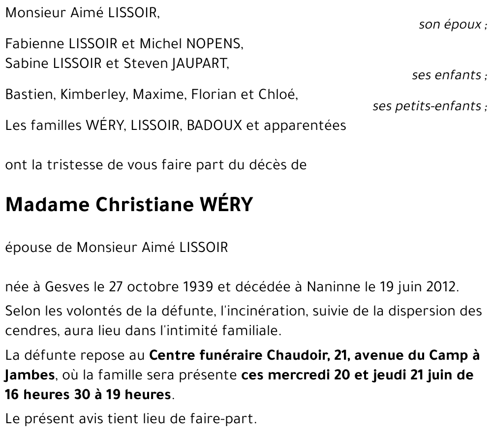 Christiane WÉRY