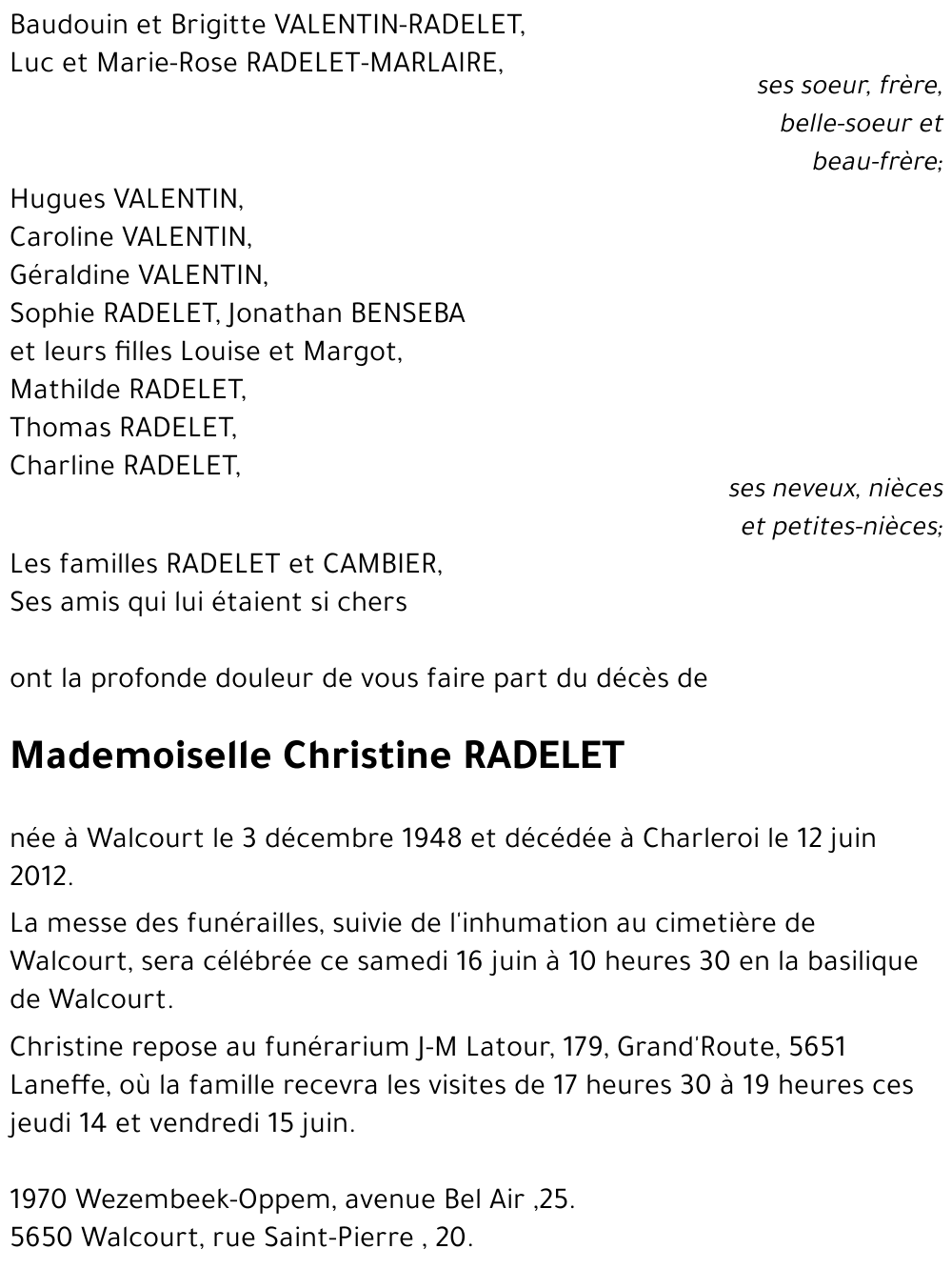 Christine RADELET