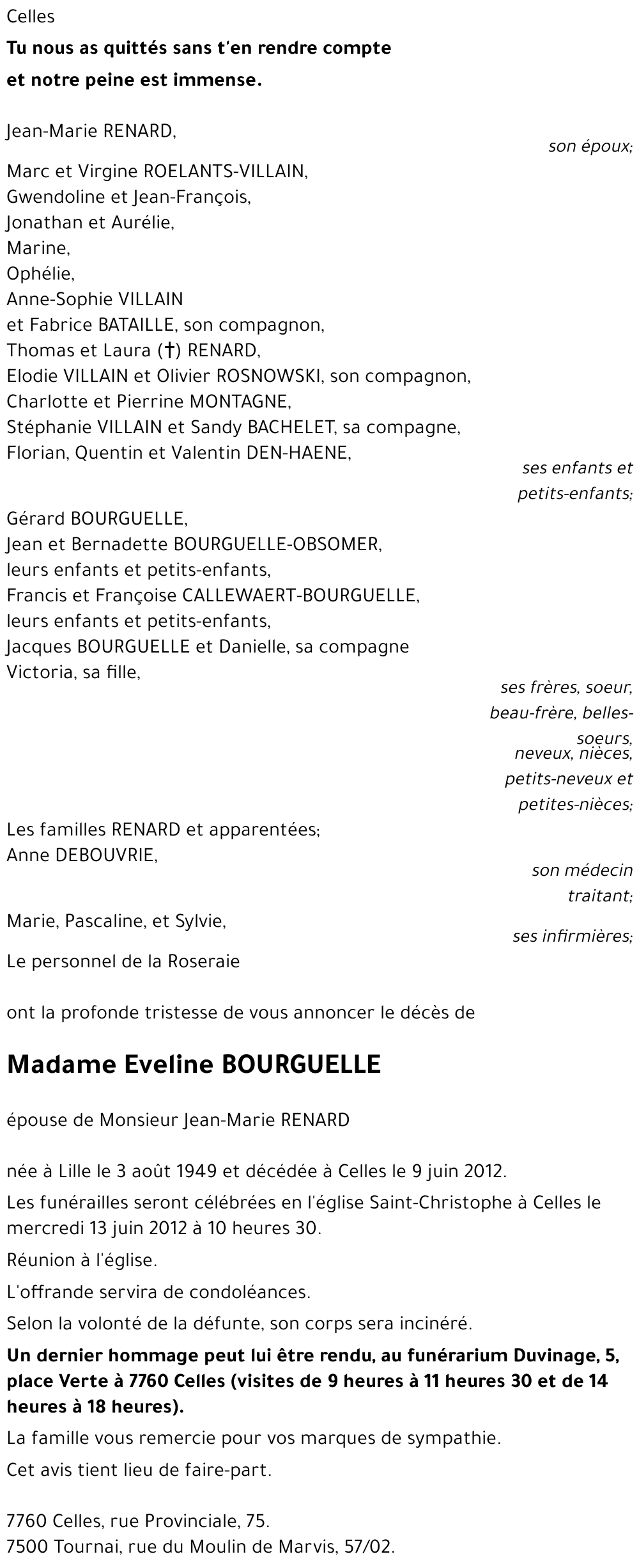 Eveline BOURGUELLE