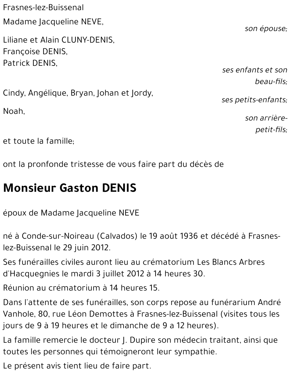 Gaston DENIS