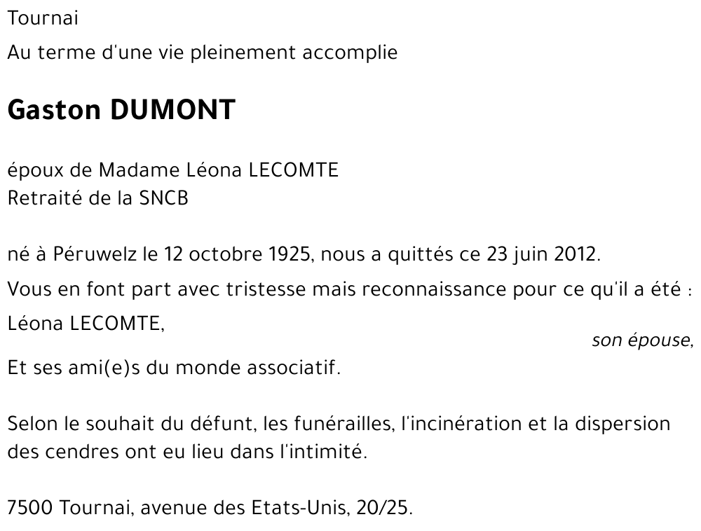 Gaston DUMONT