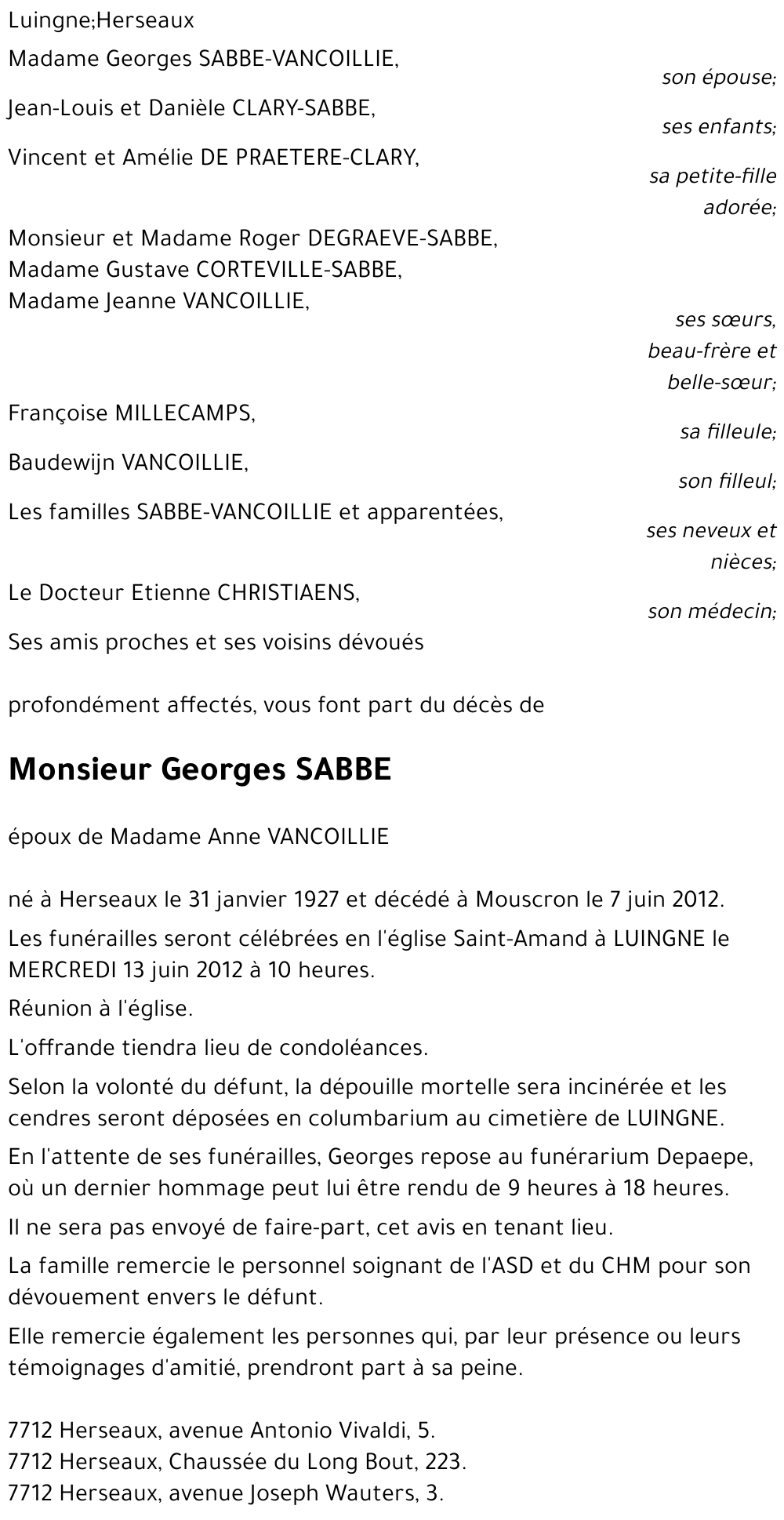 Georges SABBE