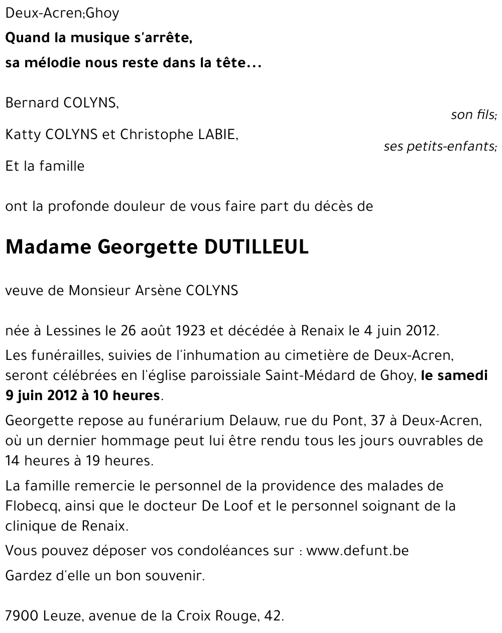 Georgette DUTILLEUL