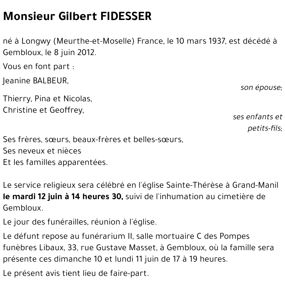 Gilbert FIDESSER