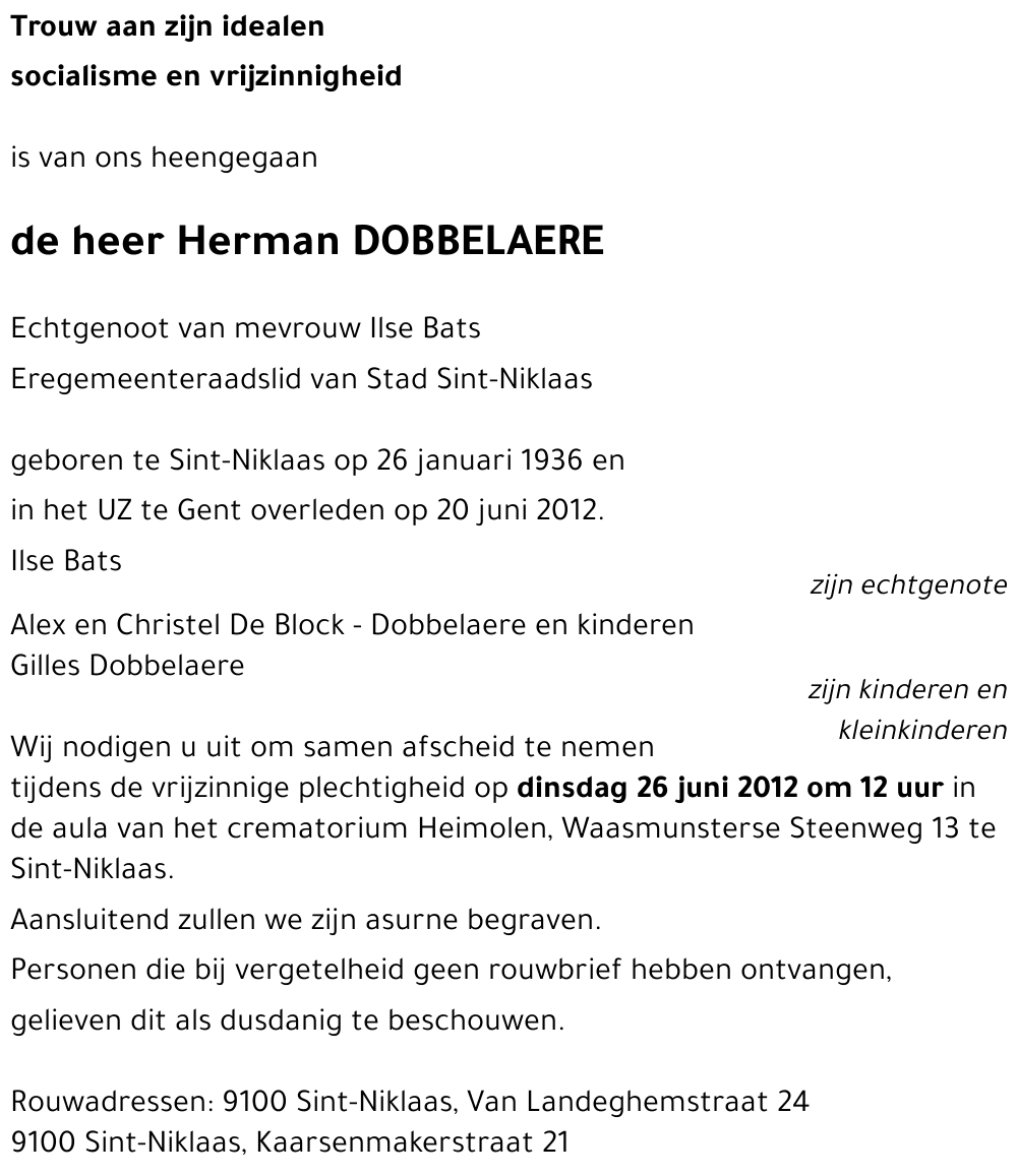 Herman DOBBELAERE