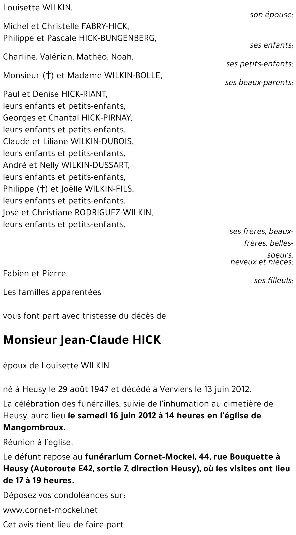 Jean-Claude HICK