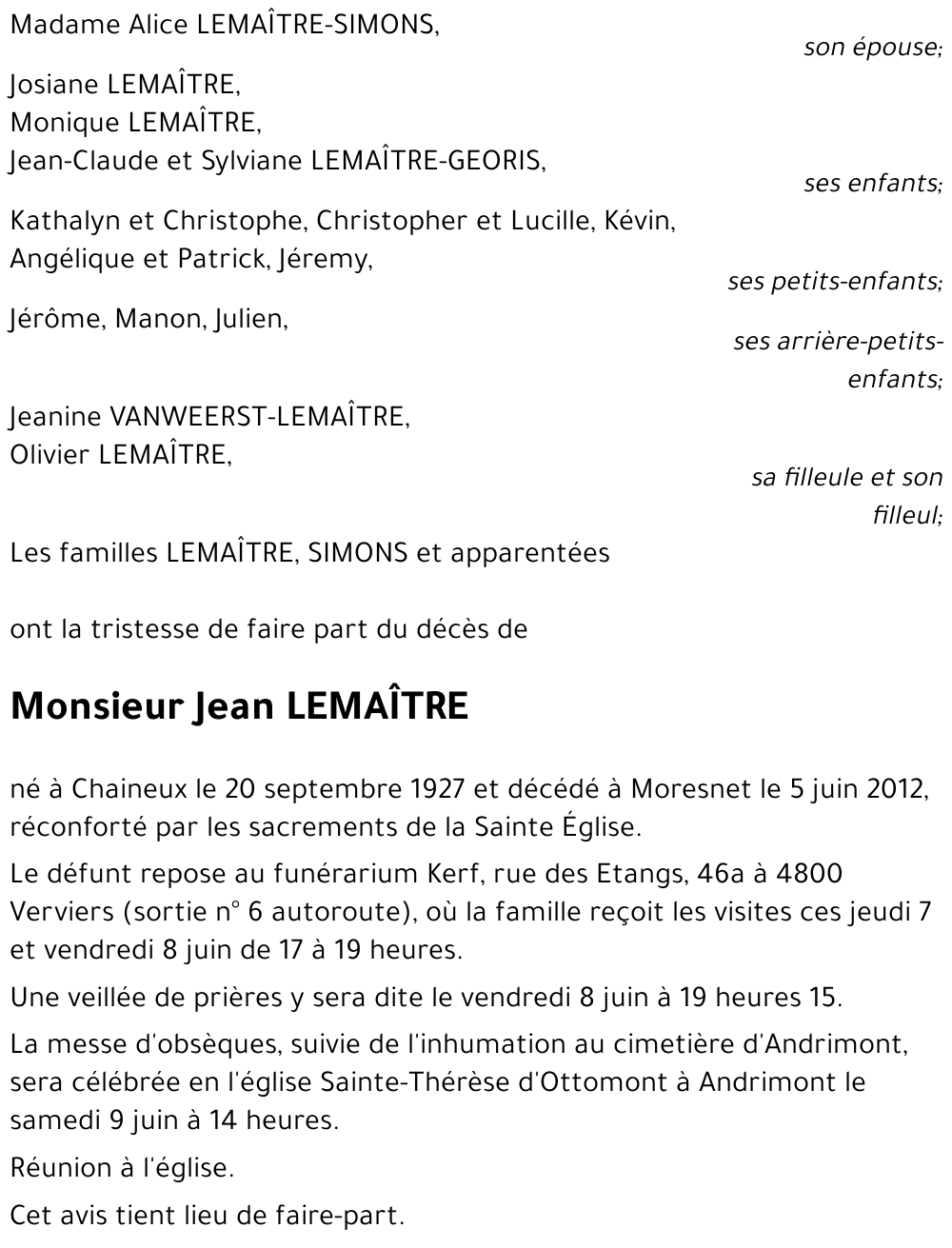 Jean LEMAÎTRE