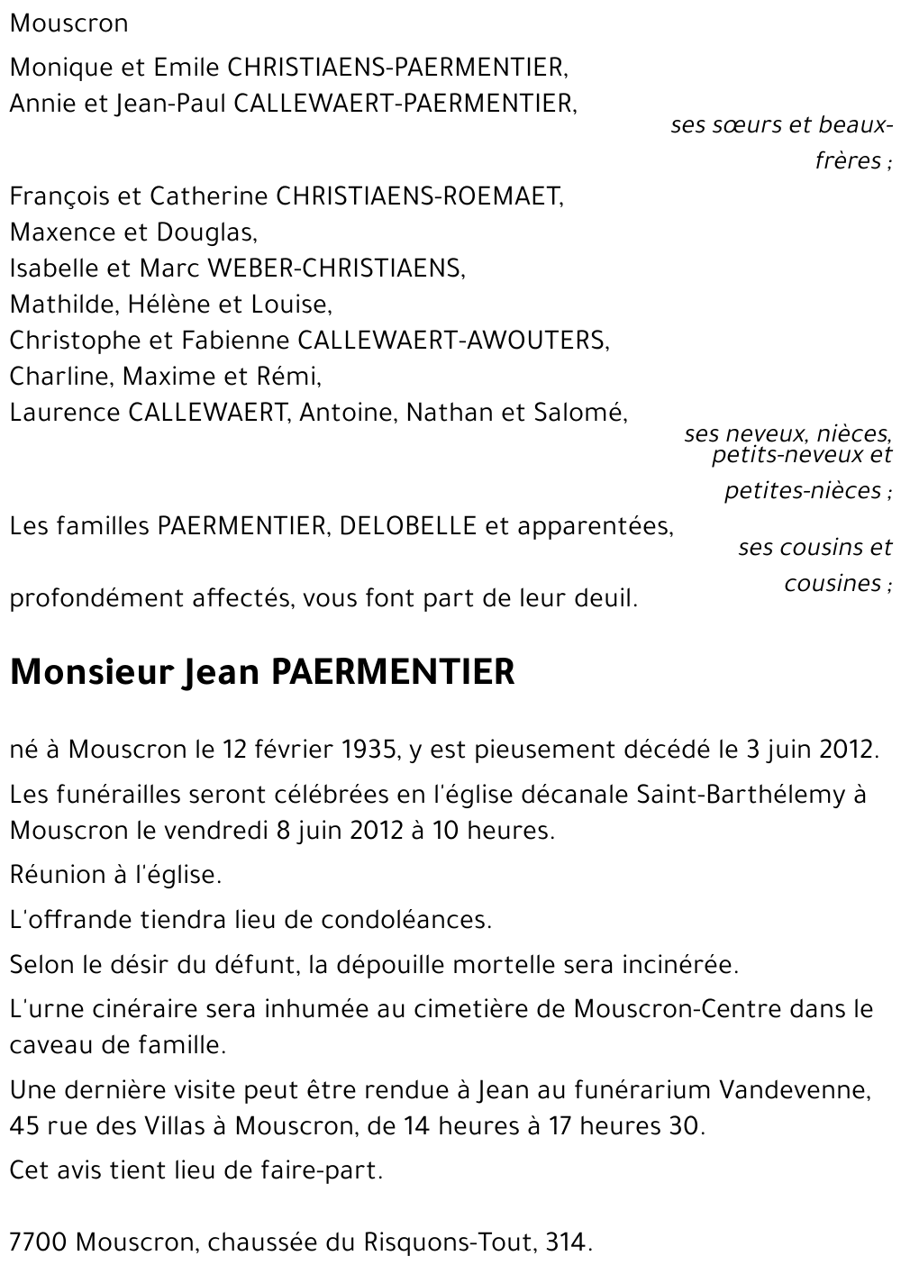 Jean PAERMENTIER