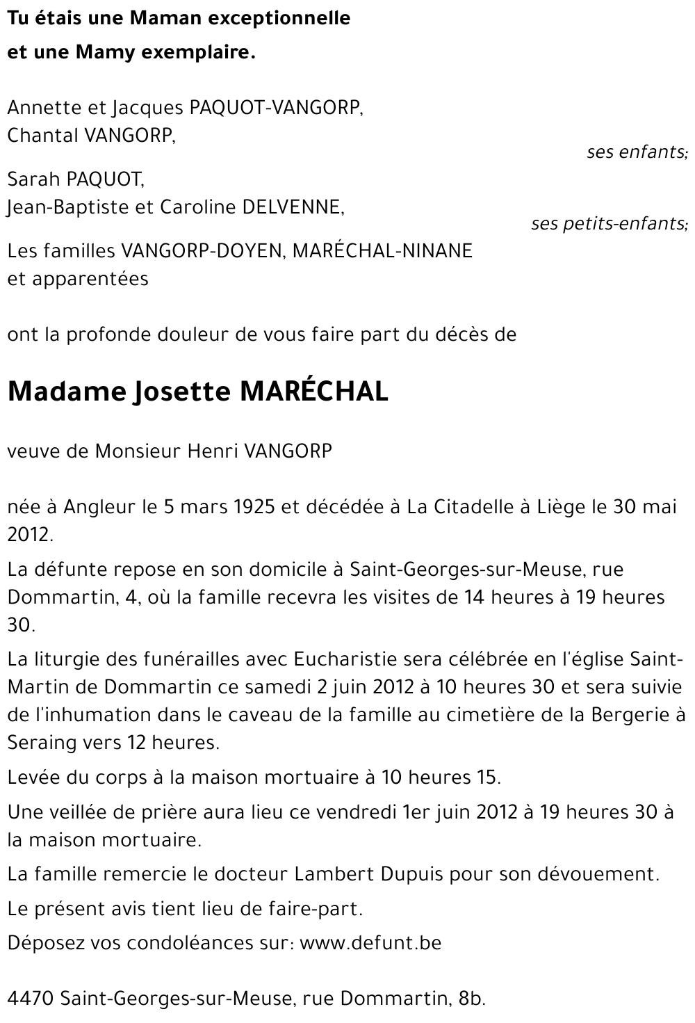 Josette MARÉCHAL