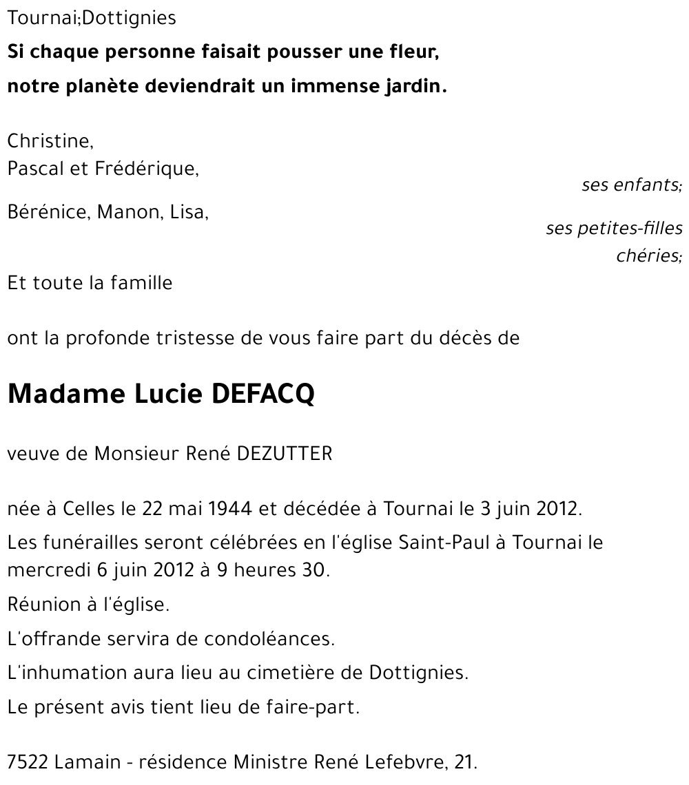 Lucie DEFACQ