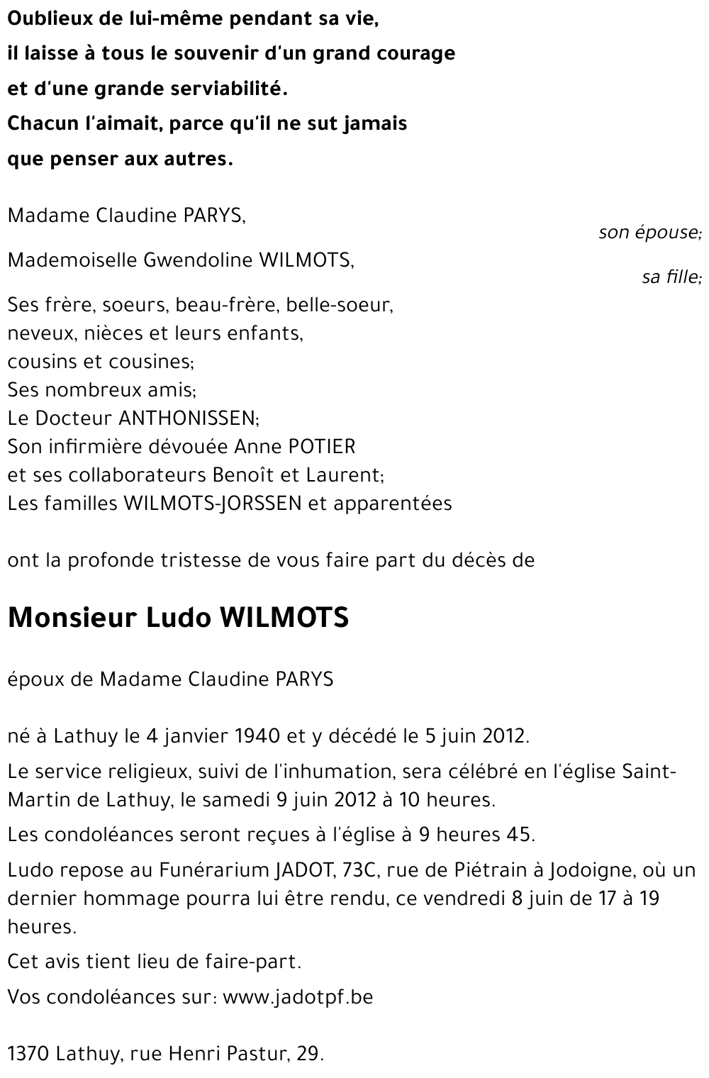 Ludo WILMOTS