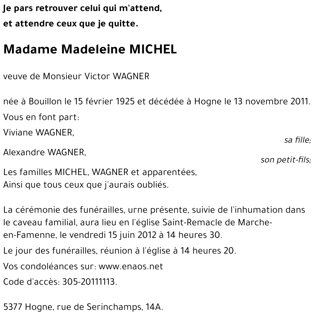 Madeleine MICHEL