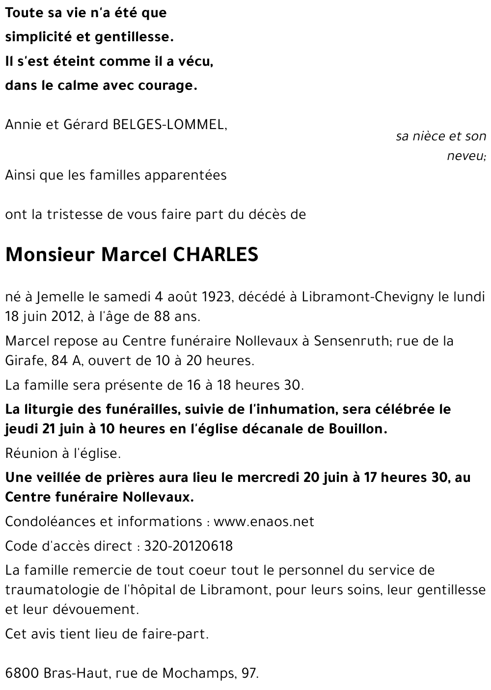 Marcel CHARLES